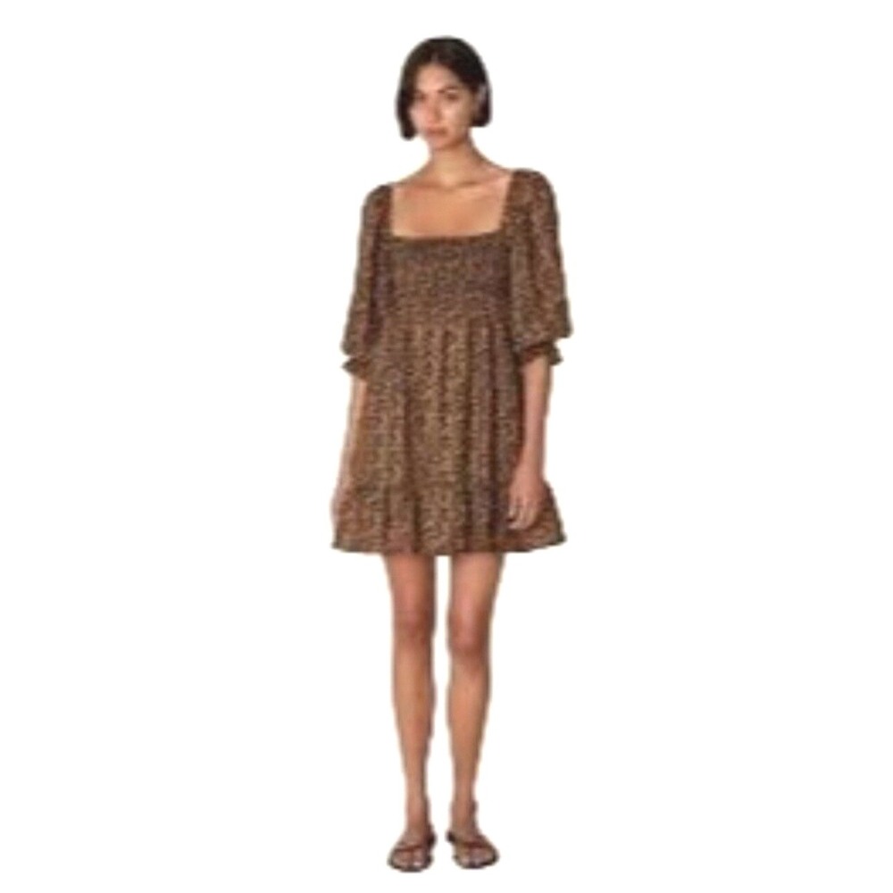 NWT Faithfull The Brand Dress‎ Elira Mini Floral Puff Sleeve Summer Cottage XS